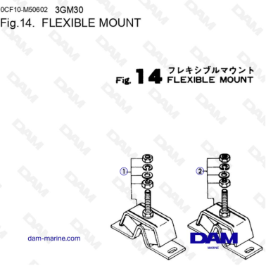 Yanmar 3GM30 - FLEXIBLE MOUNT