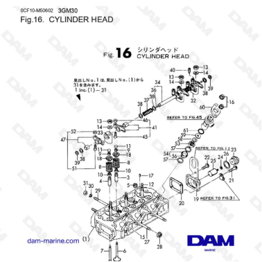 Yanmar 3GM30 - CYLINDER HEAD