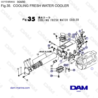 Yanmar 3GM30 - ENFRIADOR DE...