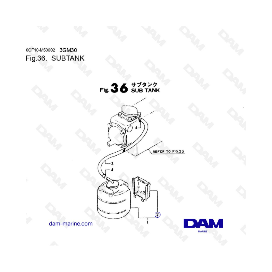 Yanmar 3GM30 - SUBTANK