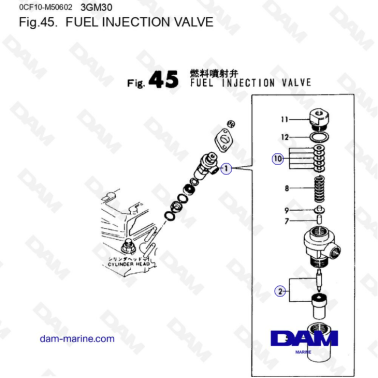 Yanmar 3GM30 - FUEL INJECTION VALVE