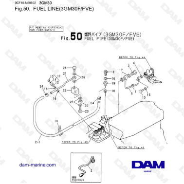 Yanmar 3GM30 - TUBERÍA DE...