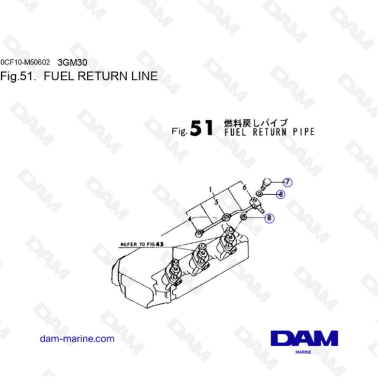 Yanmar 3GM30 - FUEL RETURN LINE