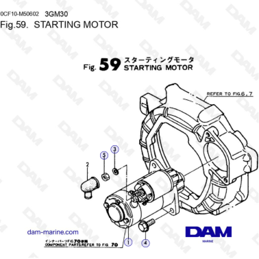Yanmar 3GM30 - STARTING MOTOR