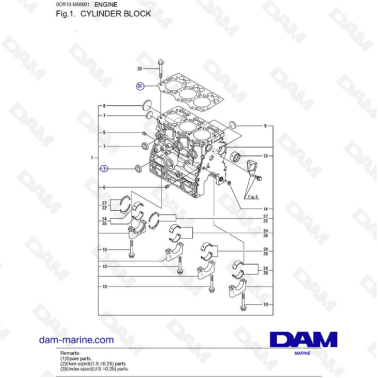 Yanmar 3YM30 - CYLINDER BLOCK