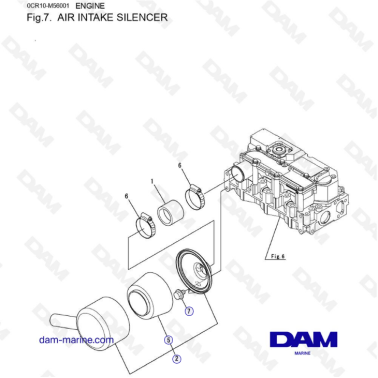 Yanmar 3YM30 - AIR INTAKE SILENCER