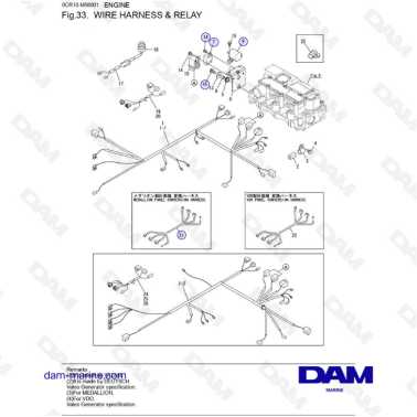 Yanmar 3YM30 - WIRE HARNESS & RELAY