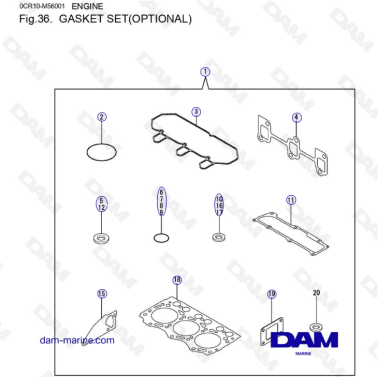 Yanmar 3YM30 - GASKET SET