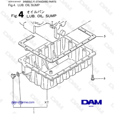 Yanmar 3HM35 - LUB. OIL SUMP