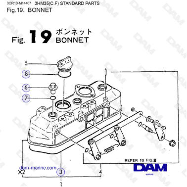 Yanmar 3HM35 - BONNET