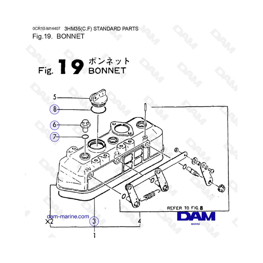Yanmar 3HM35 - BONNET Yanmar 3HM35 - BONNET