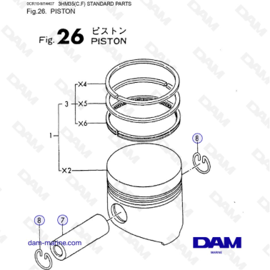 Yanmar 3HM35 - PISTON