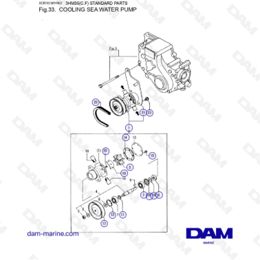 Yanmar 3HM35 - COOLING SEA...