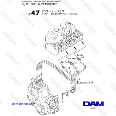 Yanmar 3HM35 - FUEL INJECTION LINES