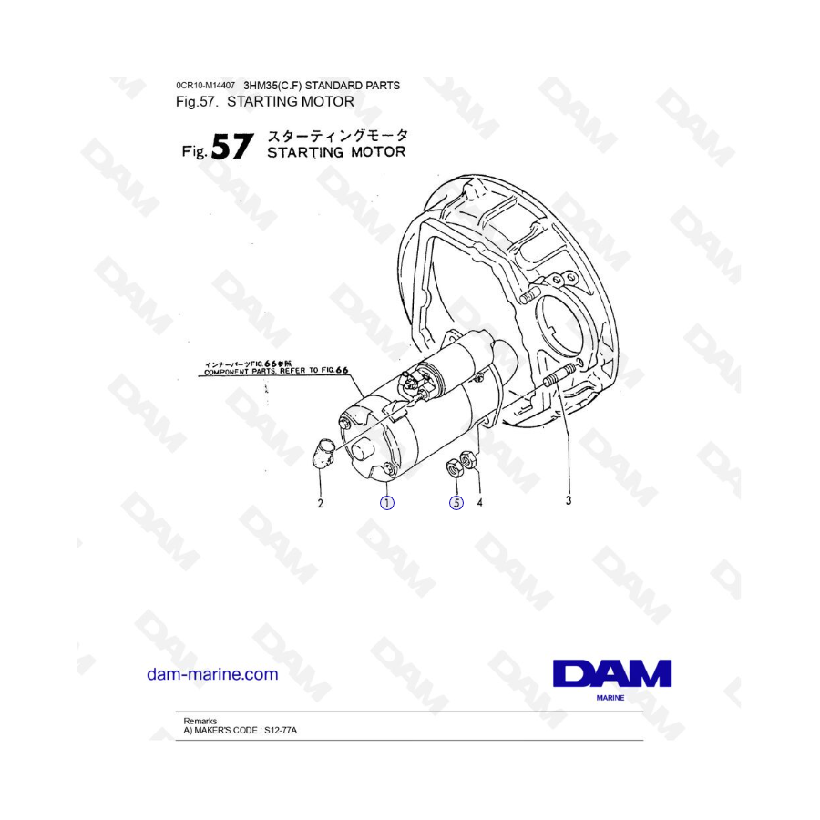 Yanmar 3HM35 - STARTING MOTOR