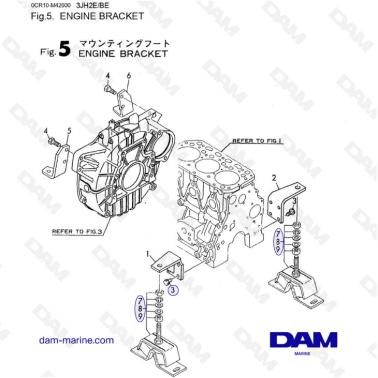 Yanmar 3JH2E - ENGINE BRACKET