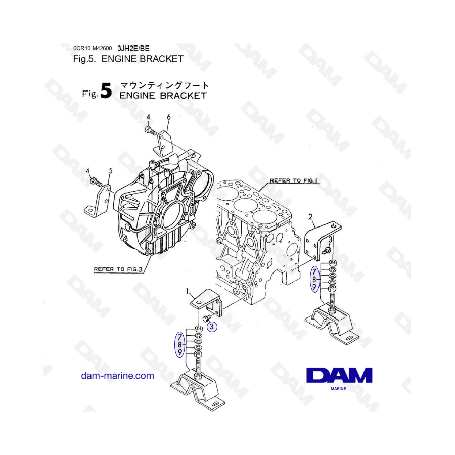 Yanmar 3JH2E - ENGINE BRACKET