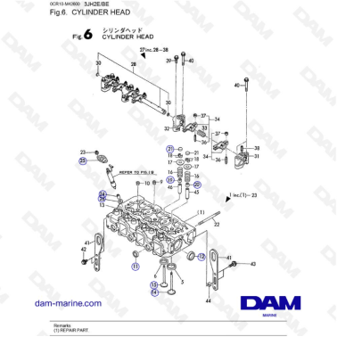 Yanmar 3JH2E - CYLINDER HEAD