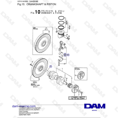 Yanmar 3JH2E - CRANKSHAFT & PISTON