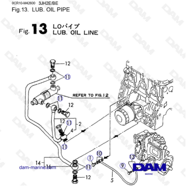 Yanmar 3JH2E - LUB. OIL PIPE