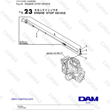 Yanmar 3JH2E - ENGINE STOP DEVICE
