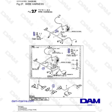 Yanmar 3JH2E - ARNÉS DE CABLES