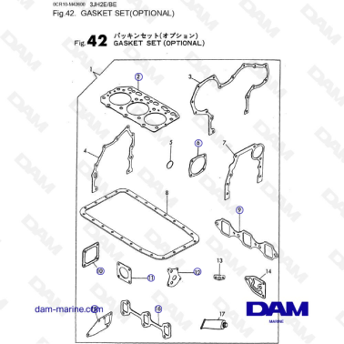 Yanmar 3JH2E - KIT DE JUNTAS