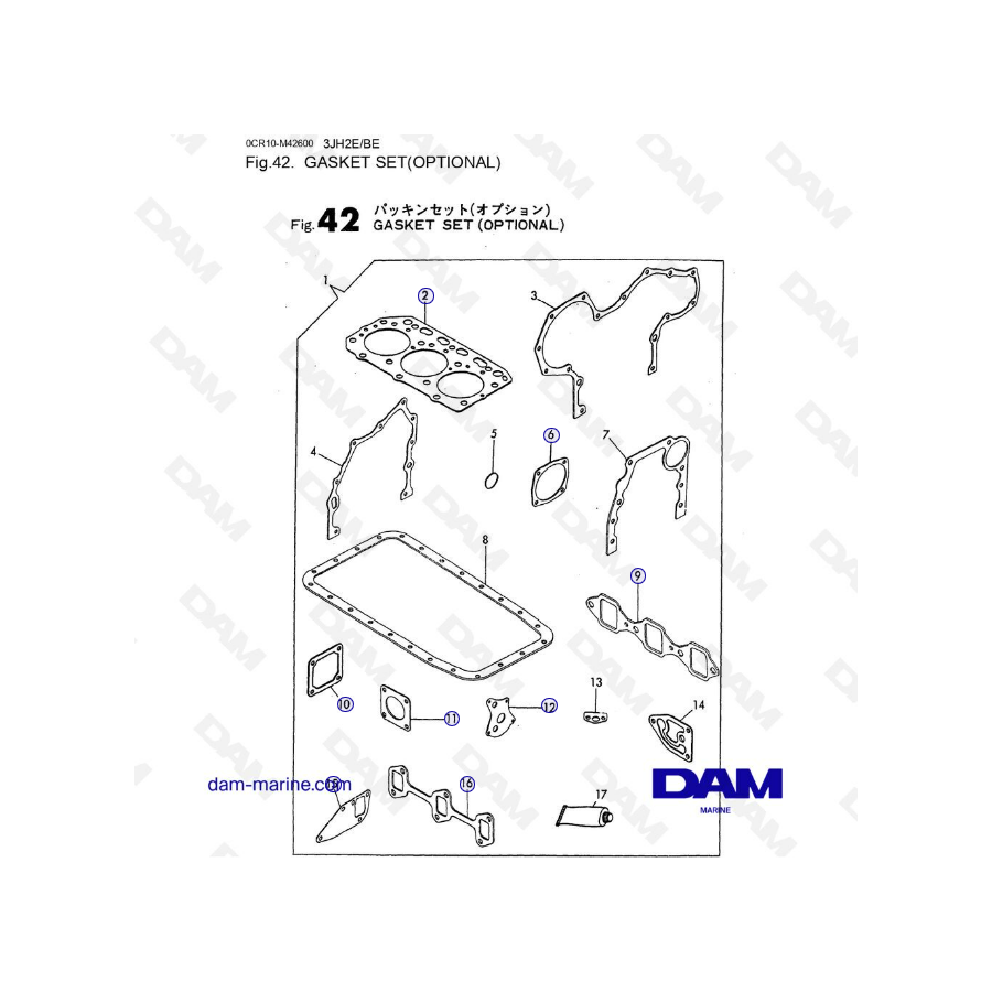 Yanmar 3JH2E - KIT DE JOINTS