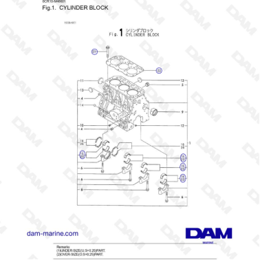 Yanmar 3JH3 - CYLINDER BLOCK