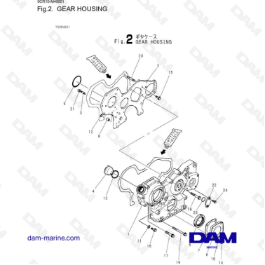 Yanmar 3JH3 - GEAR HOUSING