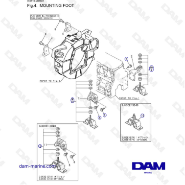Yanmar 3JH3 - MOUNTING FOOT