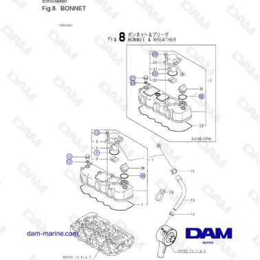 Yanmar 3JH3 - BONNET & BREATHER