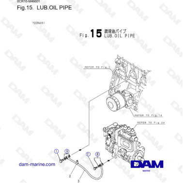Yanmar 3JH3 - LUB. OIL PIPE