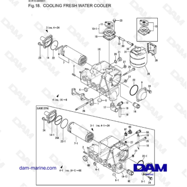 Yanmar 3JH3 - COOLING FRESH WATER COOLER