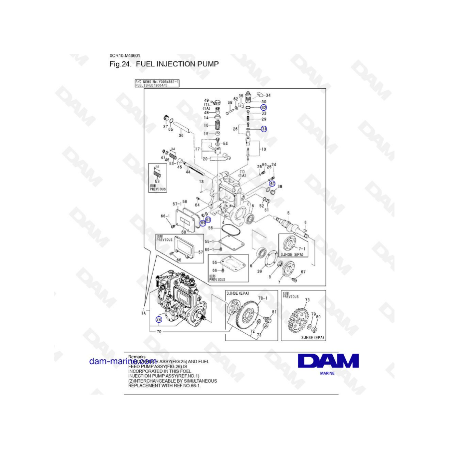 Yanmar 3JH3 - FUEL INJECTION PUMP 
