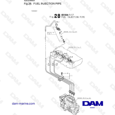 Yanmar 3JH3 - FUEL INJECTION PIPE