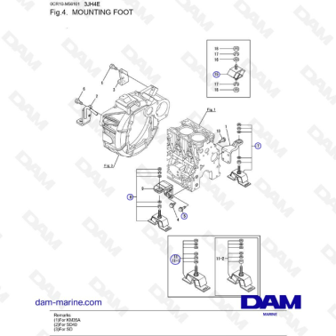 Yanmar 3JH4E - MOUNTING FOOT