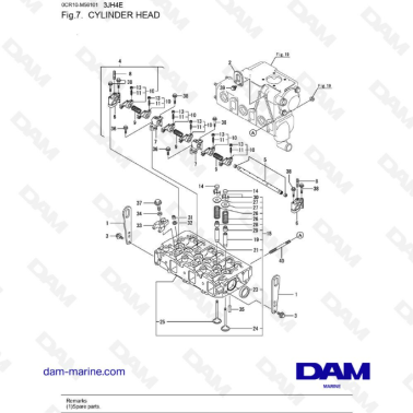 Yanmar 3JH4E - CYLINDER HEAD