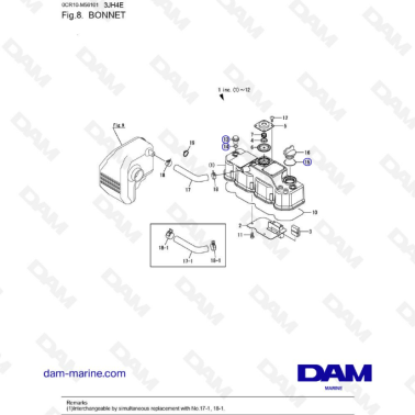 Yanmar 3JH4E - BONNET