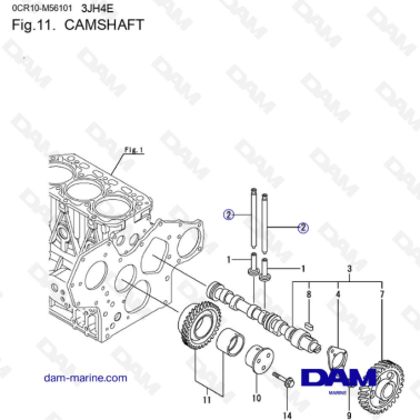 Yanmar 3JH4E - CAMSHAFT