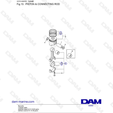 Yanmar 3JH4E - PISTON &...