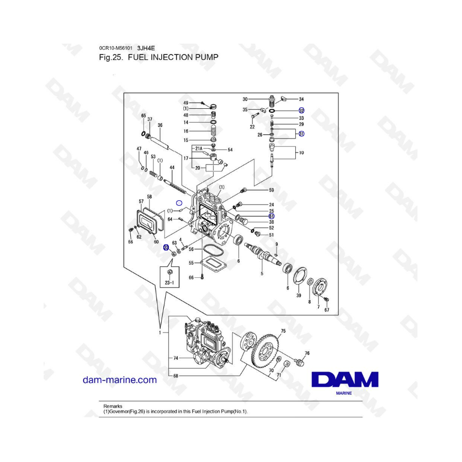 Yanmar 3JH4E - FUEL INJECTION PUMP Yanmar 3JH4E - FUEL INJECTION PUMP