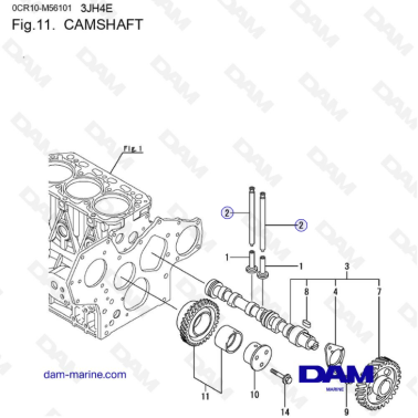 Yanmar 3JH4E - CAMSHAFT