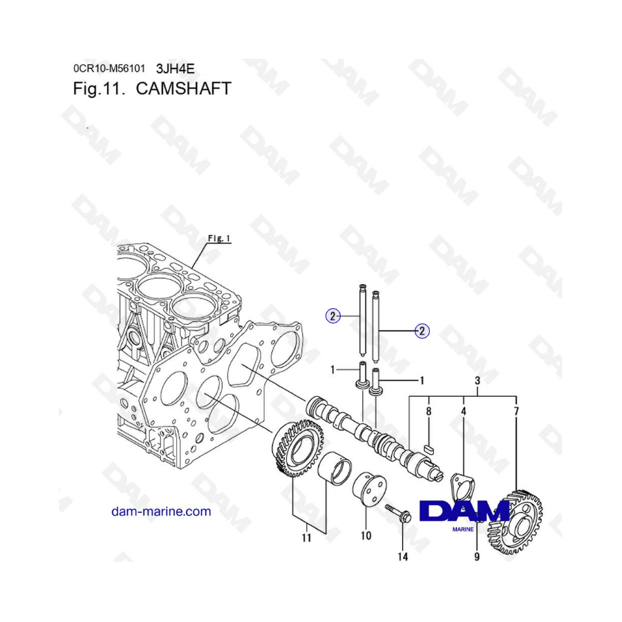 Yanmar 3JH4E - CAMSHAFT