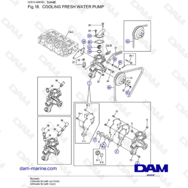Yanmar 3JH4E - COOLING FRESH WATER PUMP