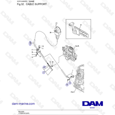 Yanmar 3JH4E - CABLE SUPPORT