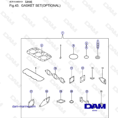 Yanmar 3JH4E - GASKET KIT