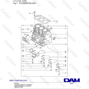 Yanmar 3JH5E - BLOQUE DE...