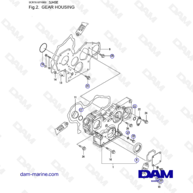 Yanmar 3JH5E - GEAR HOUSING