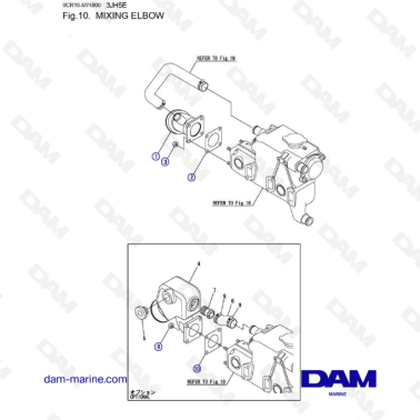 Yanmar 3JH5E - MIXING ELBOW